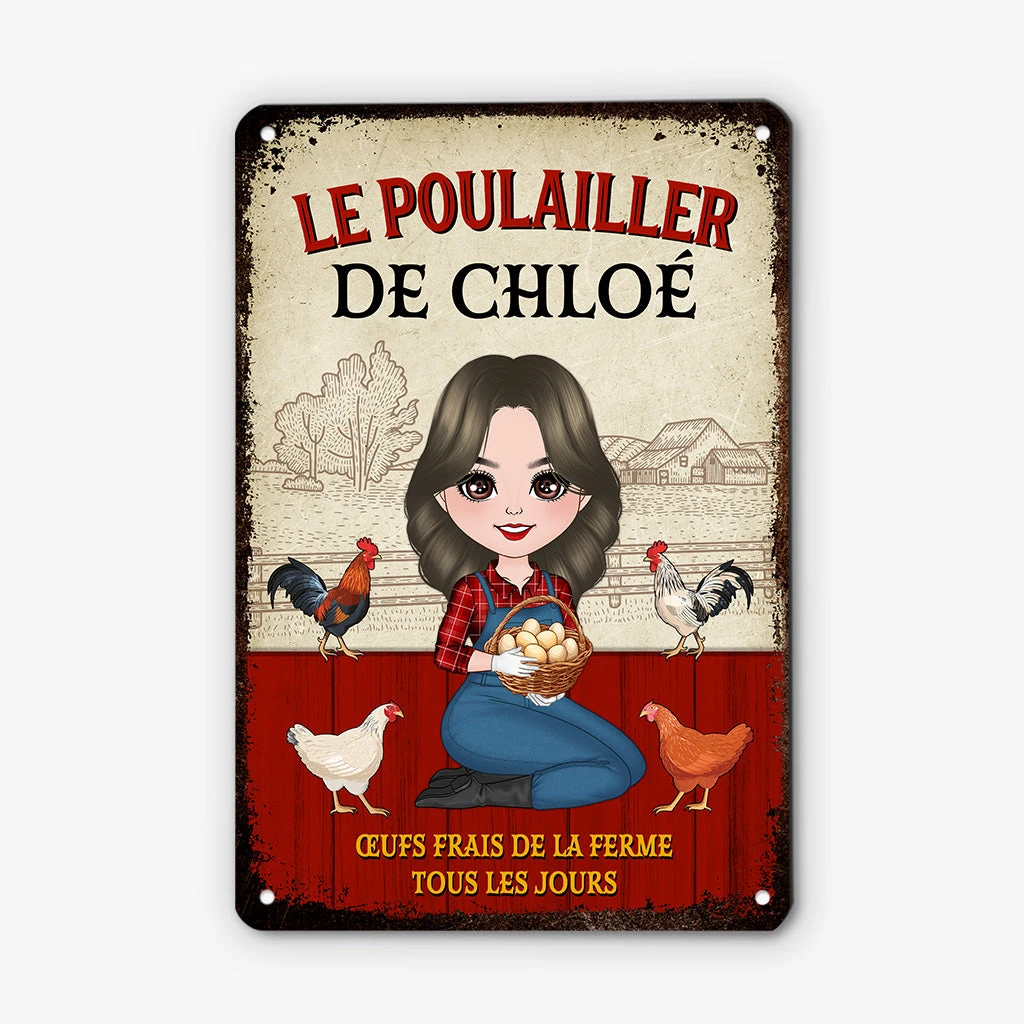 Le Poulailler - Plaque En Métal Personnalisée Pour Femme 1 Le Poulailler - Plaque En Métal Personnalisée Pour Femme