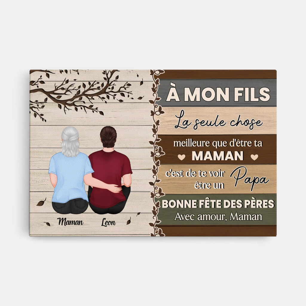 À Mon Fils Avec Photo - Toile Personnalisée Fête Des Pères 1 À Mon Fils Avec Photo - Toile Personnalisée Fête Des Pères