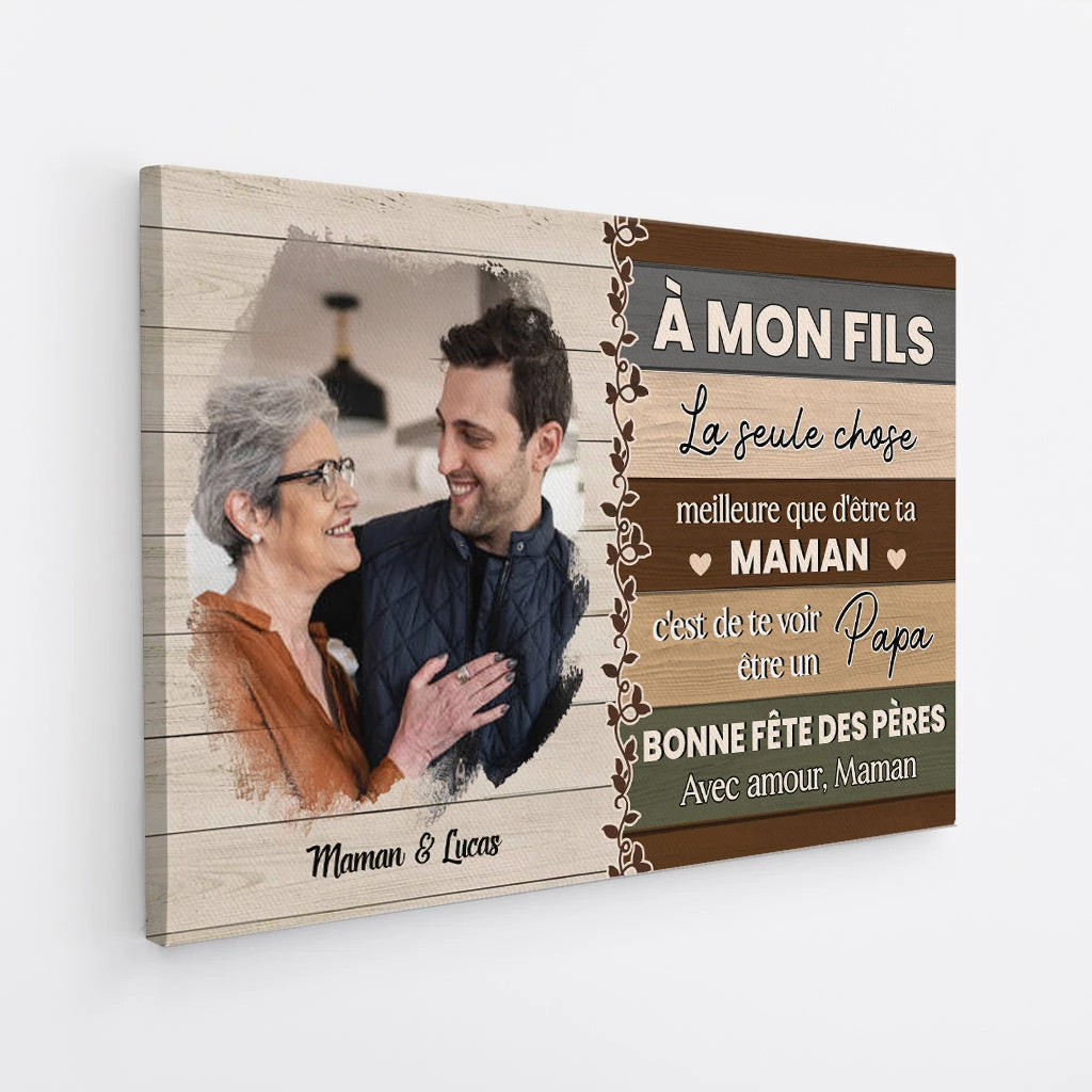 À Mon Fils Avec Photo - Toile Personnalisée Fête Des Pères 2 À Mon Fils Avec Photo - Toile Personnalisée Fête Des Pères – Image 2
