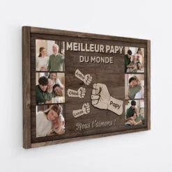 Meilleur Papa Version Bois Avec Photos - Toile Personnalisée -Vivelamode Soldes Magasin 4739CFR2 toile personnalisee meilleur papa version bois avec photos 4739C36AB