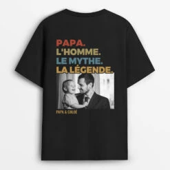 L’homme. Le Mythe. La Légende Vintage - T-shirt Personnalisé Papa Avec Photo