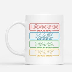 Mug Légende Mari Papa Papy Version LED Personnalisé