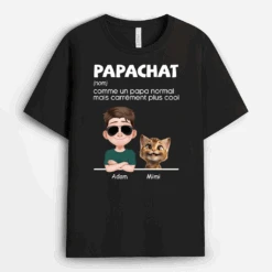 T-shirt Définition De Papa Chat Cool Au Couleur Foncé Personnalisé