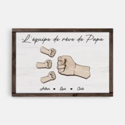 L’équipe De Rêve De Papa Avec Poings - Toile Personnalisée Papa