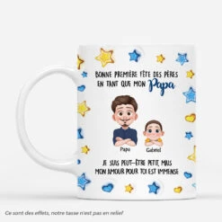 Petit(e) Mais L'Amour Immense 3D - Mug Personnalisé Papa
