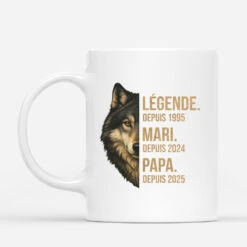 Légende, Mari, Papa Loup - Mug Personnalisé Papa