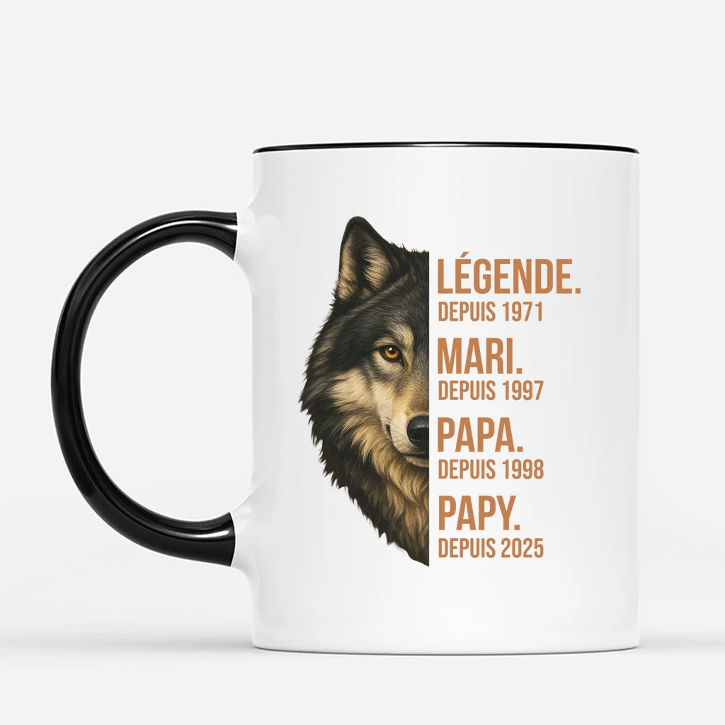 Légende, Mari, Papa Loup - Mug Personnalisé Papa 2 Légende, Mari, Papa Loup - Mug Personnalisé Papa – Image 2
