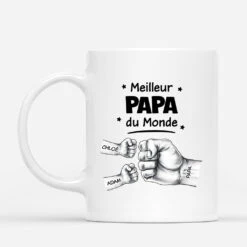 Mug Meilleur Papa Dans Le Monde Avec Poings Personnalisé