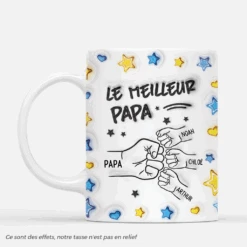 Meilleur Papa Pour Toujours Avec Poings 3D - Mug Personnalisé Papa