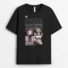 Le Papa Marcheur Avec Photos Version Monochrome - T-Shirt Personnalisé Chien