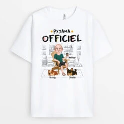 T-shirt De Nuit Officiel Version Chien Dormant - T-shirt Pour Amoureux Des Chiens