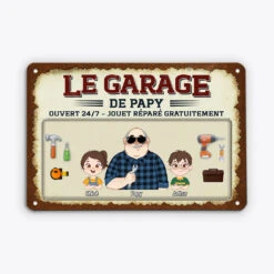 Le Garage De Papa Bricoleur - Plaque En Métal Personnalisée Pour Papa -Vivelamode Soldes Magasin 4936EFR2 plaque en metal personnalisee pour papa le garage de papa bricoleur 4936e5y0b