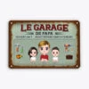 Le Garage De Papa Bricoleur Design Cartoon - Plaque En Métal Personnalisée -Vivelamode Soldes Magasin 4938EFR1 plaque en metal personnalisee le garage de papa bricoleur design cartoon 4938e5y0b
