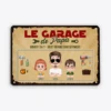Le Garage À Papa Vintage Design Cartoon - Plaque En Métal Personnalisée Humour