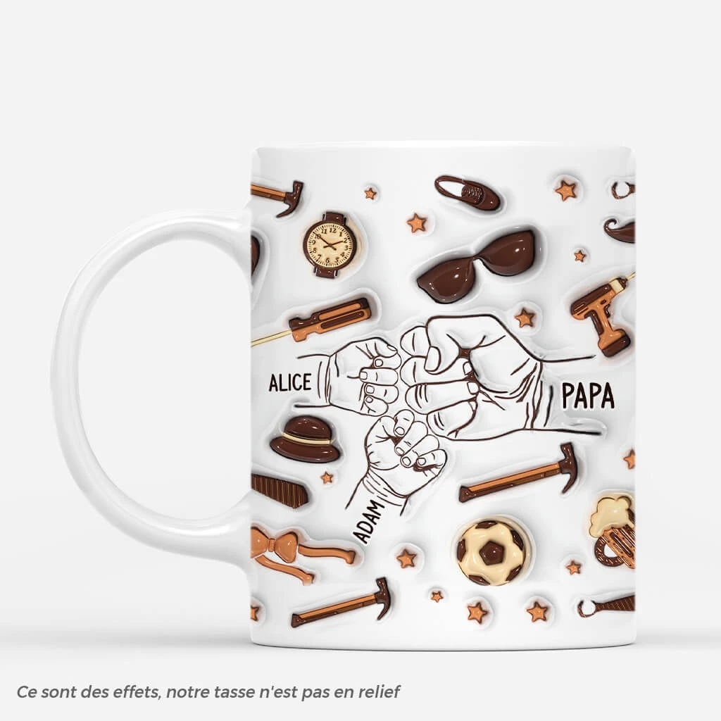 Papa Version Brun 3D - Mug Personnalisé Pour Papa 1 Papa Version Brun 3D - Mug Personnalisé Pour Papa
