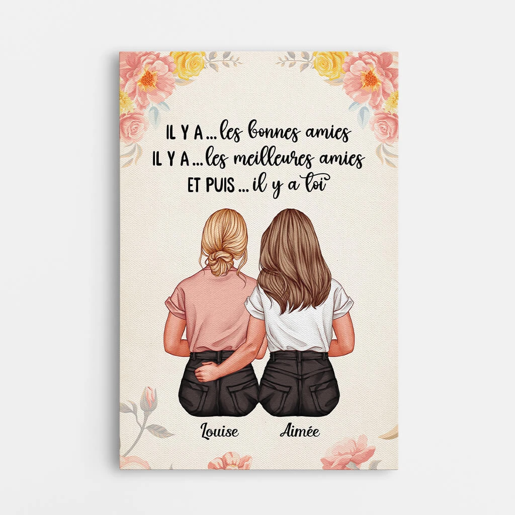 Il Y A Toi Avec Fleurs - Cadeau Personnalisé | Toile Pour Meilleure Amie 1 Il Y A Toi Avec Fleurs - Cadeau Personnalisé | Toile Pour Meilleure Amie
