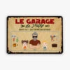 Le Garage De Papa Cool Vintage - Plaque En Métal Personnalisée Pour Papa