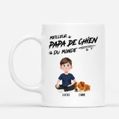 Meilleur Papa Avec Chien Dormant - Mug Personnalisé Chien