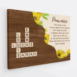 Toile Maman Tournesol Avec Mots-Croisés Personnalisée -Vivelamode Soldes Magasin FR2 60fb6190 e989 4261 8f2e c41cd0a4c2ab