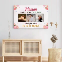 Tu Es Le Monde - Toile Personnalisée Photo Pour Maman -Vivelamode Soldes Magasin FR3 3cf82332 6f1c 4e4a ad7a 2e8cb796c132