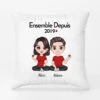 Ensemble Depuis - Cadeau Personnalisé | Coussin Pour Couples Amoureux -Vivelamode Soldes Magasin FR 0176P1
