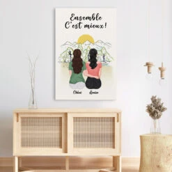 Ensemble - Cadeau Personnalisé - Toile Pour Meilleures Amies -Vivelamode Soldes Magasin FR 0433C5