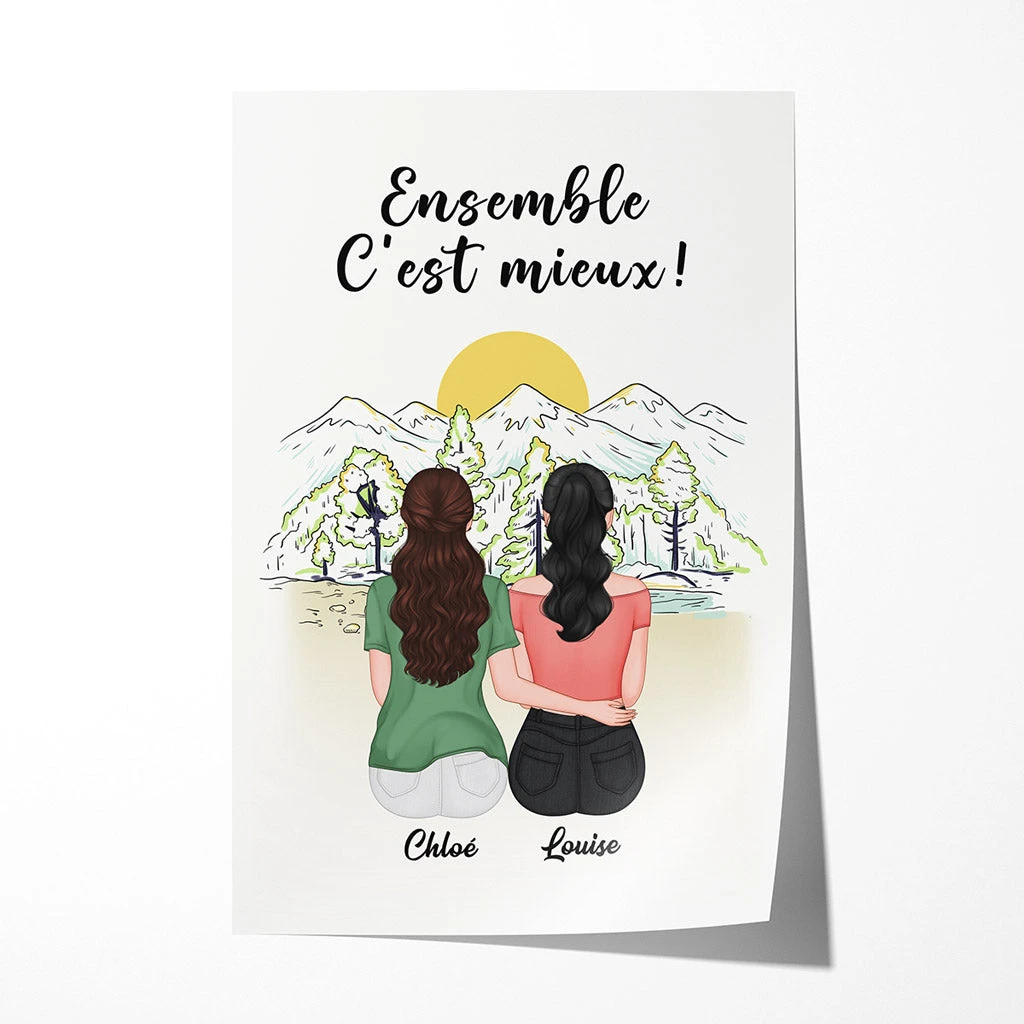 Ensemble - Cadeau Personnalisé - Poster Pour Meilleures Amies 1 Ensemble - Cadeau Personnalisé - Poster Pour Meilleures Amies