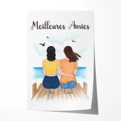 Amie En Or - Cadeau Personnalisé | Poster Pour Meilleures Amies