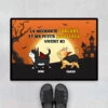 La Sorcière Et Petits Monstres - Cadeau Personnalisé | Paillasson Pour Amoureux Des Chats Halloween