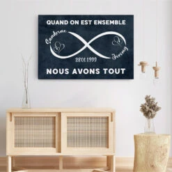 Nous Avons Tout - Cadeau Personnalisé | Toile Pour Couples/Amoureux -Vivelamode Soldes Magasin FR 0468C3