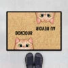 Bonjour - Au Revoir - Cadeau Personnalisé | Paillasson Pour Amoureux Des Chats -Vivelamode Soldes Magasin FR 0472D1