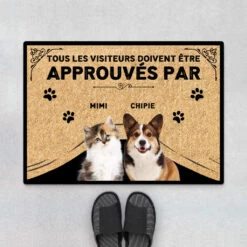 Tous Les Visiteurs - Cadeau Personnalisé | Paillasson Pour Amoureux Des Chats Et Des Chiens