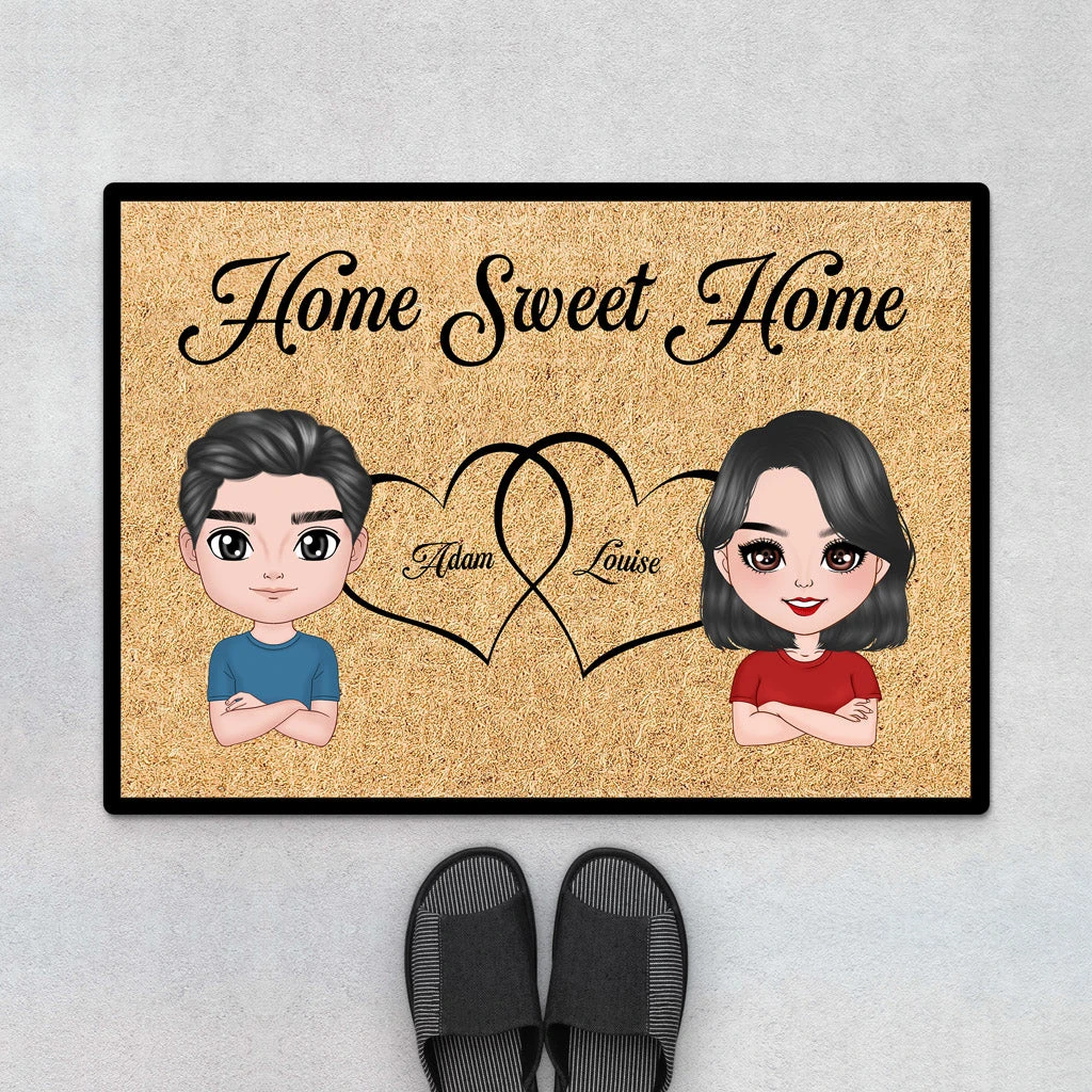 Home Sweet Home - Cadeau Personnalisé | Paillasson Pour Couple/Amoureux 1 Home Sweet Home - Cadeau Personnalisé | Paillasson Pour Couple/Amoureux