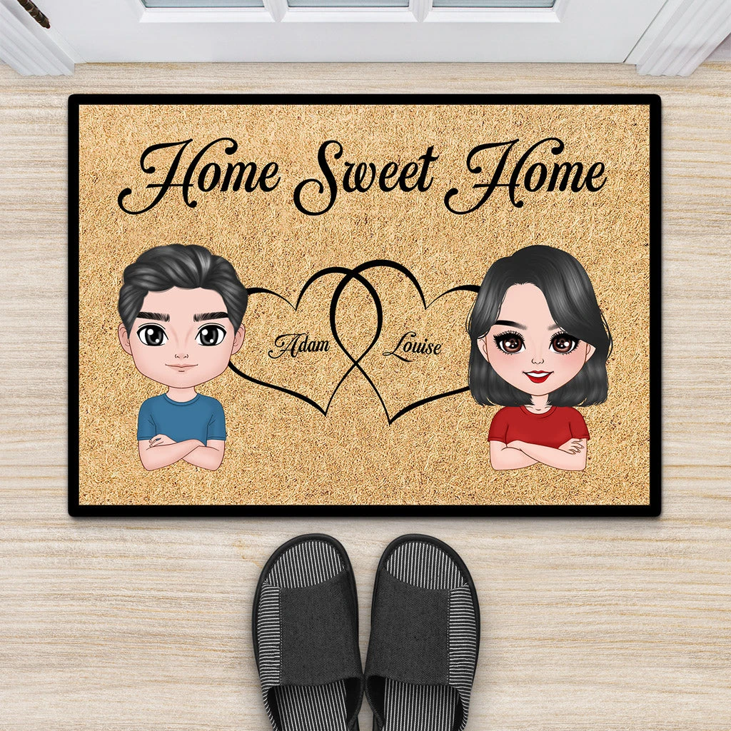 Home Sweet Home - Cadeau Personnalisé | Paillasson Pour Couple/Amoureux 2 Home Sweet Home - Cadeau Personnalisé | Paillasson Pour Couple/Amoureux – Image 2