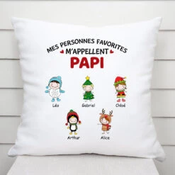 Mes Personnes Favorites - Cadeau Personnalisé | Coussin Pour Papi Mamie