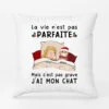 C'est Pas Grave - Coussin Personnalisé Pour Amoureux Des Chats -Vivelamode Soldes Magasin FR 0523P2