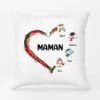Le Cœur De Maman Mamie - Cadeau Personnalisé | Coussin Pour Maman Mamie Noël
