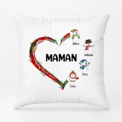 Le Cœur De Maman Mamie - Cadeau Personnalisé | Coussin Pour Maman Mamie Noël