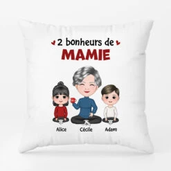 Les Bonheurs De Maman Mamie - Cadeau Personnalisé | Coussin Pour Maman Mamie