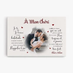 À Mon Chéri - Cadeau Personnalisé | Toile Pour Couples/Amoureux