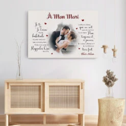 À Mon Chéri - Cadeau Personnalisé | Toile Pour Couples/Amoureux -Vivelamode Soldes Magasin FR 0567C4