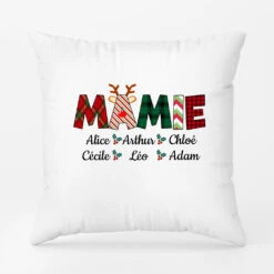 Coussin Maman Et Les Prénoms Des Enfants Personnalisé Noël -Vivelamode Soldes Magasin FR 0573P2