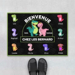 Bienvenue Papasaurus Mamansaurus - Cadeau Personnalisé | Paillasson Pour Famille