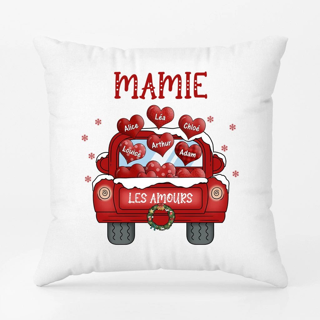 Maman Et Sa Voiture - Coussin De Noël Personnalisé 2 Maman Et Sa Voiture - Coussin De Noël Personnalisé – Image 2