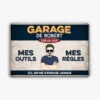 Garage De Papi Papa - Cadeau Personnalisé I Plaque De Porte Pour Papi Papa