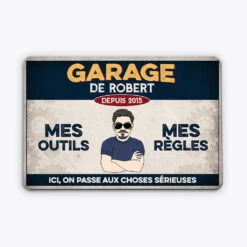 Garage De Papi Papa - Cadeau Personnalisé I Plaque De Porte Pour Papi Papa -Vivelamode Soldes Magasin FR 0604E3