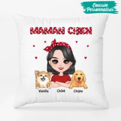 Maman Chien - Cadeau Personnalisé | Coussin Pour Amoureux Des Chiens -Vivelamode Soldes Magasin FR 0607P2