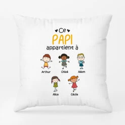 Coussin Ce Papa Appartient À Version Bonhomme Allumette Personnalisé