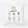 Ce Papi Appartient À - Cadeau Personnalisé | Coussin Pour Papi Papa Noël