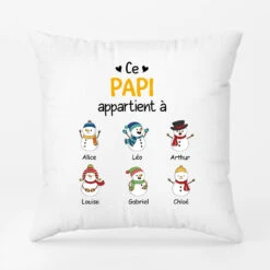 Ce Papi Appartient À - Cadeau Personnalisé | Coussin Pour Papi Papa Noël